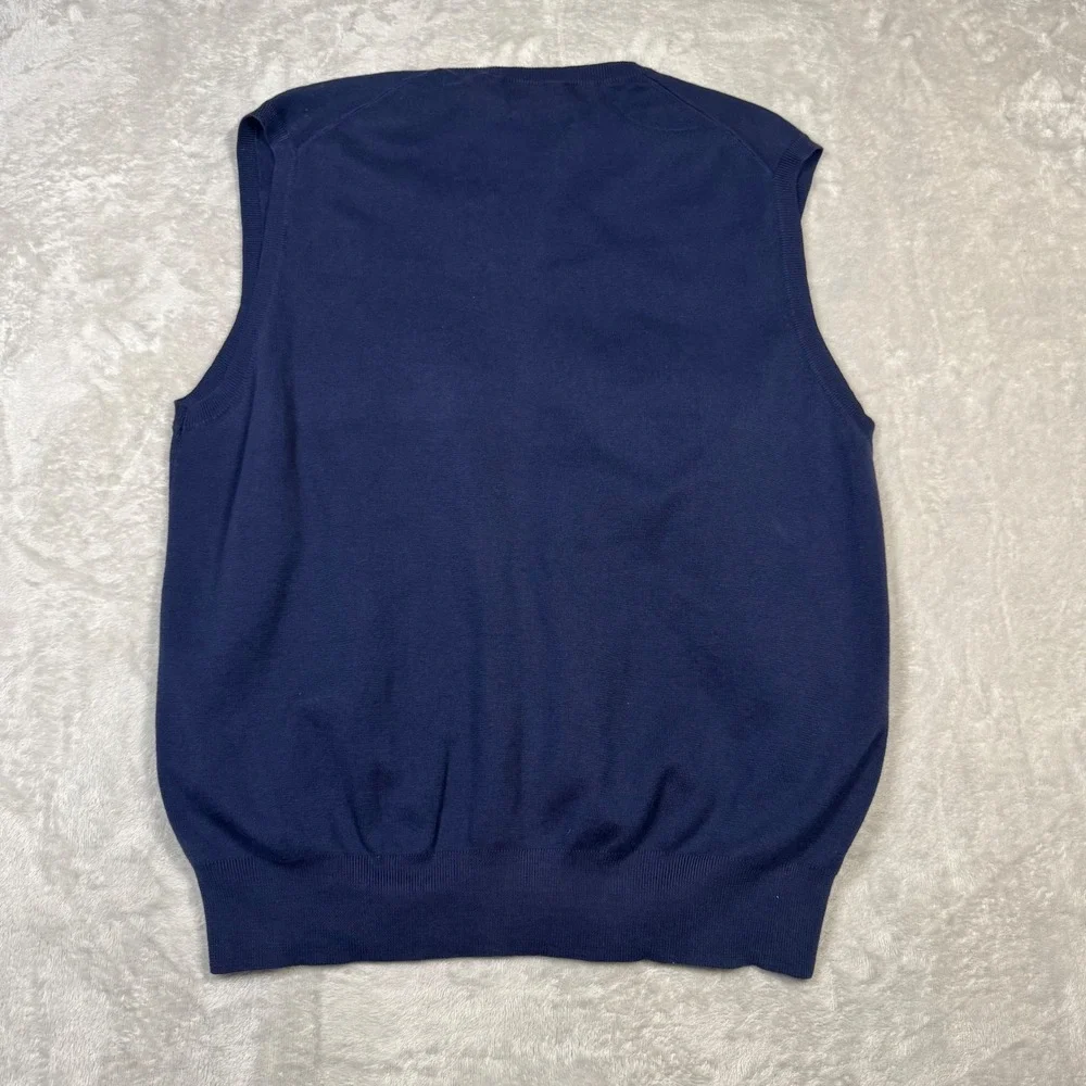 Polo Ralph Lauren Mens‎ Navy V Neck Pima Cotton Sweater Vest XL Preppy
